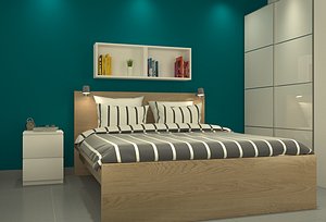bedroom parquet 3D model