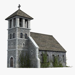 3D medieval church european europe model