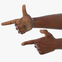 Black Male Hand Pair with Finger Gun Gesture