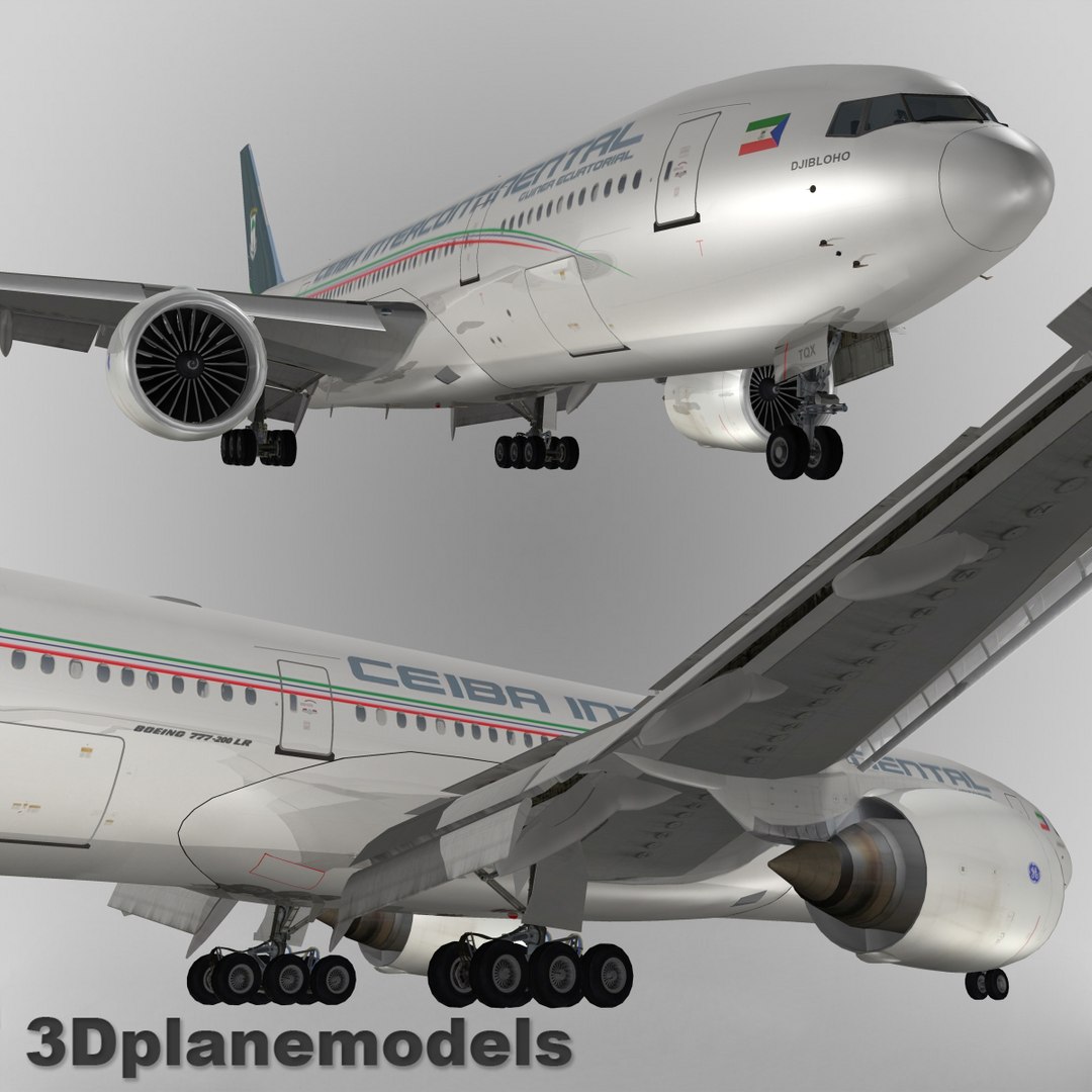 3d Model Boeing 777-200lr