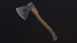 3D model axe old rust