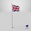 3D Pole Flag UK model