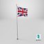 3D Pole Flag UK model