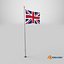 3D Pole Flag UK model