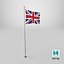 3D Pole Flag UK model