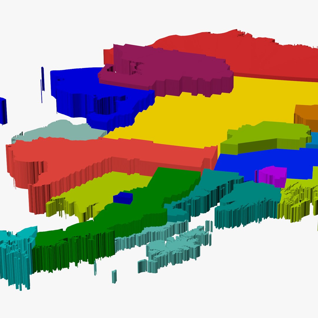 3d County State Alaska Model