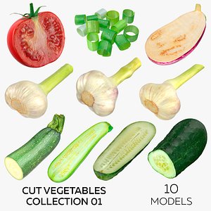3D Cut Vegetables Collection 01 - 10 models