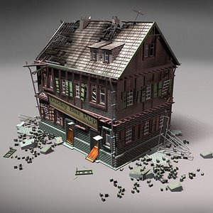 ruin building 3d model