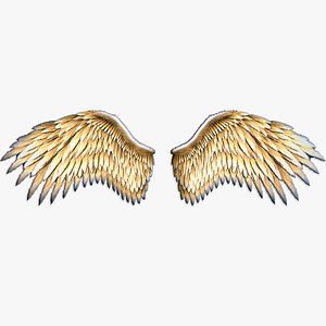 Low Poly Animated Golden Wings