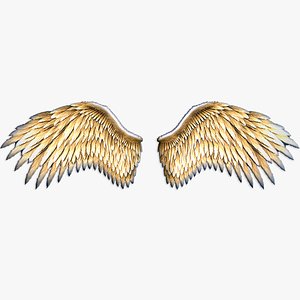 Low Poly Animated Golden Wings