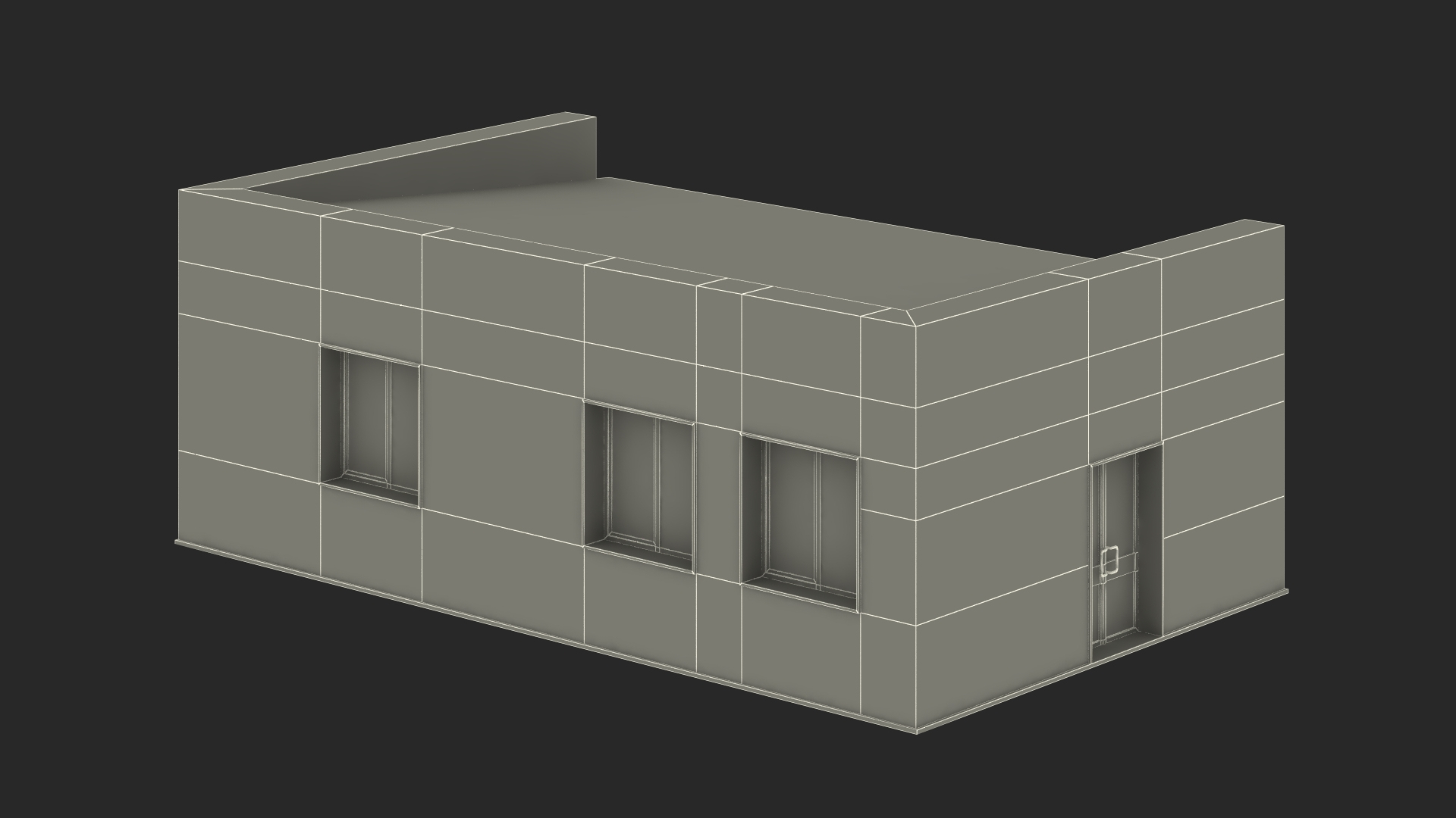 3D Single Standing Small Industrial Building Green Model - TurboSquid ...