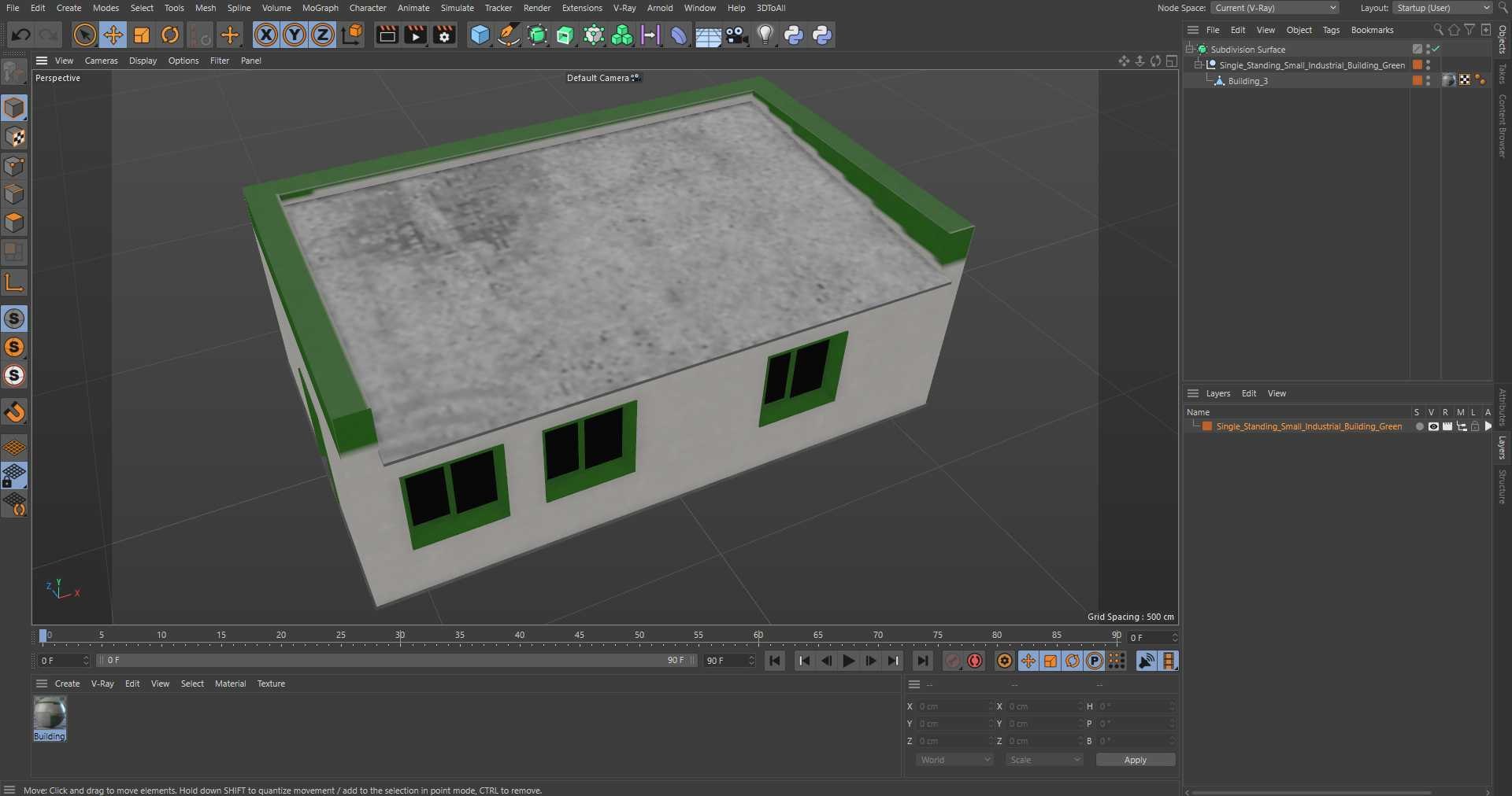 3D Single Standing Small Industrial Building Green Model - TurboSquid ...