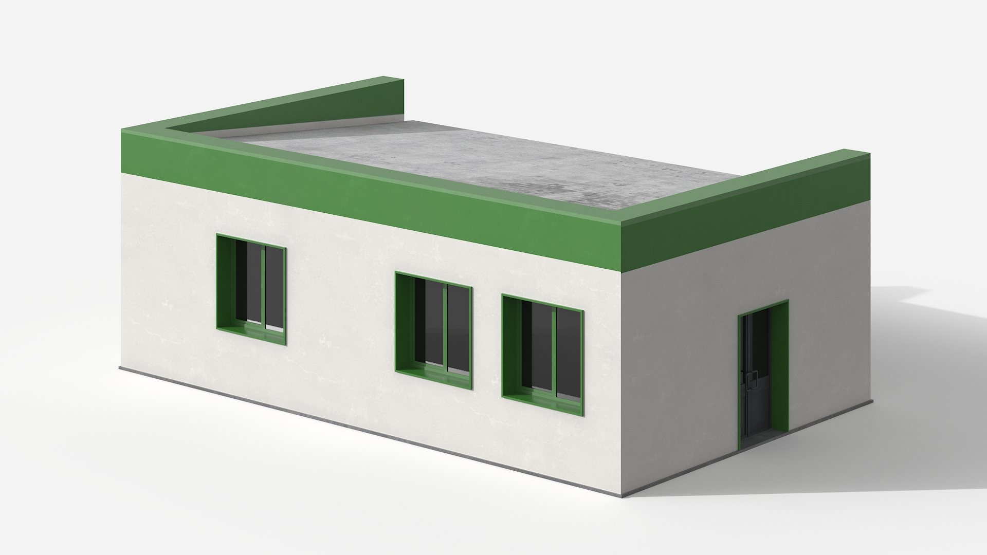 3D Single Standing Small Industrial Building Green Model - TurboSquid ...