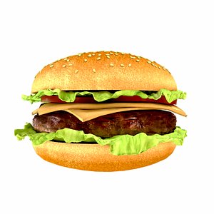 3d model photorealistic hamburger