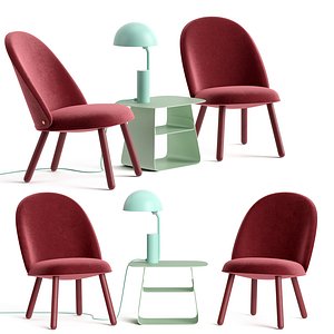 Ace Lounge Chair and Cap Table Lamp