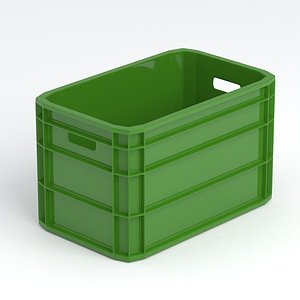 3D Portable Plastic Crate Green