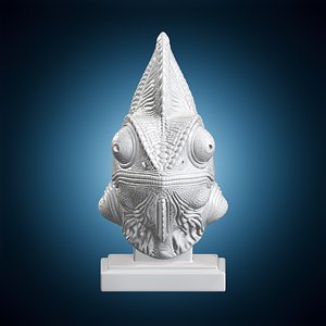 3D Realistic Chameleon Bust 3D Print Model model