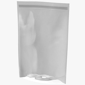 Zipper White Paper Bag with Transparent Front 500 g Mockup model