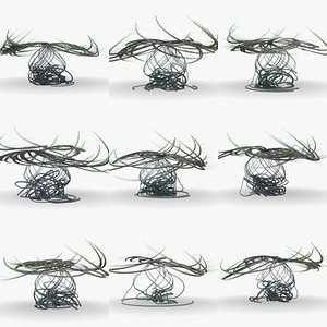 3D model Alien plants set 011
