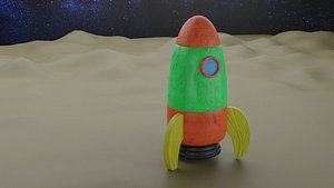 cartoon spaceship 3D model