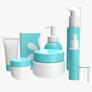 Makeup removal and evening care mockup 3D model