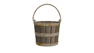 3D Realistic Medieval Wooden Bucket model