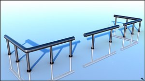 railing metal modular 3d model