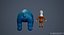 Druida e Urso low-poly Modelo 3D