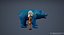 Druida e Urso low-poly Modelo 3D