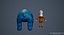 Druida e Urso low-poly Modelo 3D