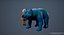 Druida e Urso low-poly Modelo 3D