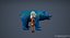 Druida e Urso low-poly Modelo 3D