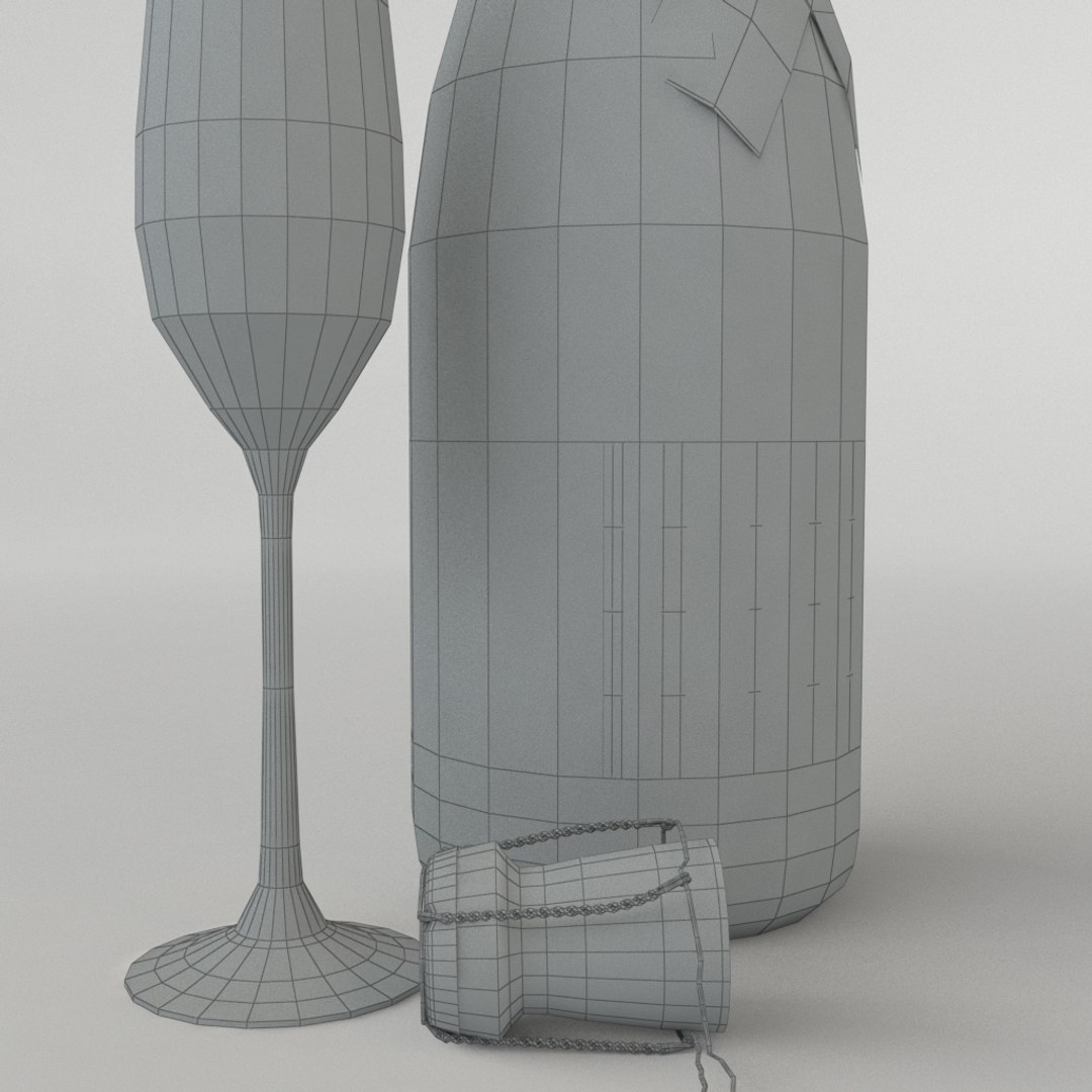 champagne set 3d model