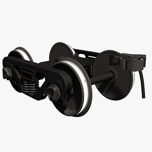 3d railroad train trucks wheels model