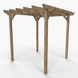 3D PBR Wooden Pergola Gazebo A5