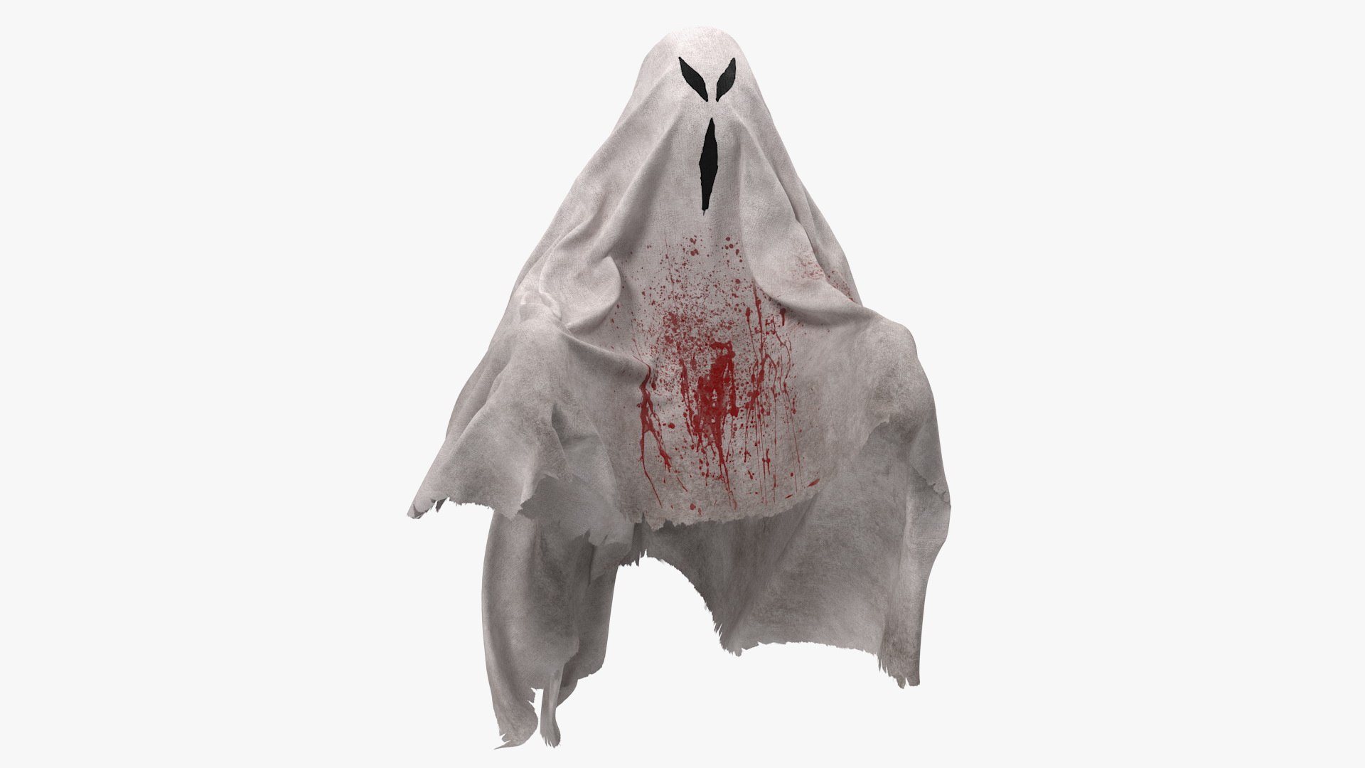 Evil Ghost Bedsheet Flying 3D model preview