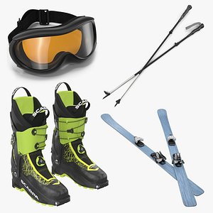 3D equipment skiing 2 modeled