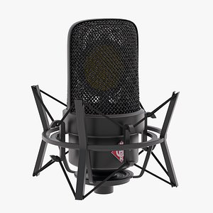 3D Neumann TLM 103 Microphone with Spider Black