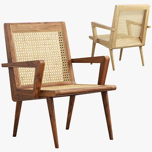 mid-century cane chair 3D