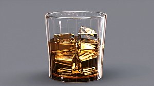 whiskey drink glass 3D model