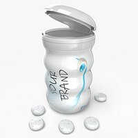 Chewing Gum 50pc Curvy Bottle Mockup