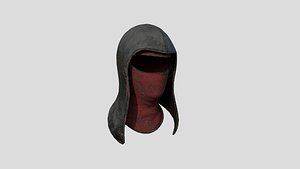 3D Ninja Assassin Hood 02 Black Red - Character Design Fashion model