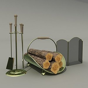 fire-place accessories 3d model