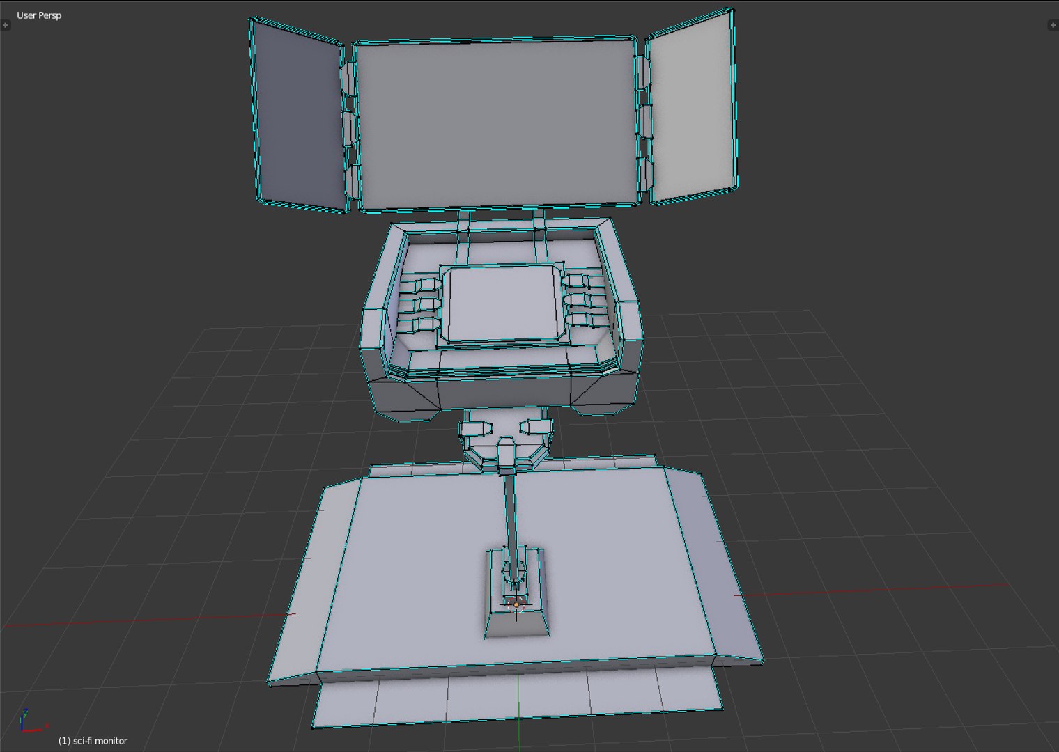 3d sci-fi monitor model