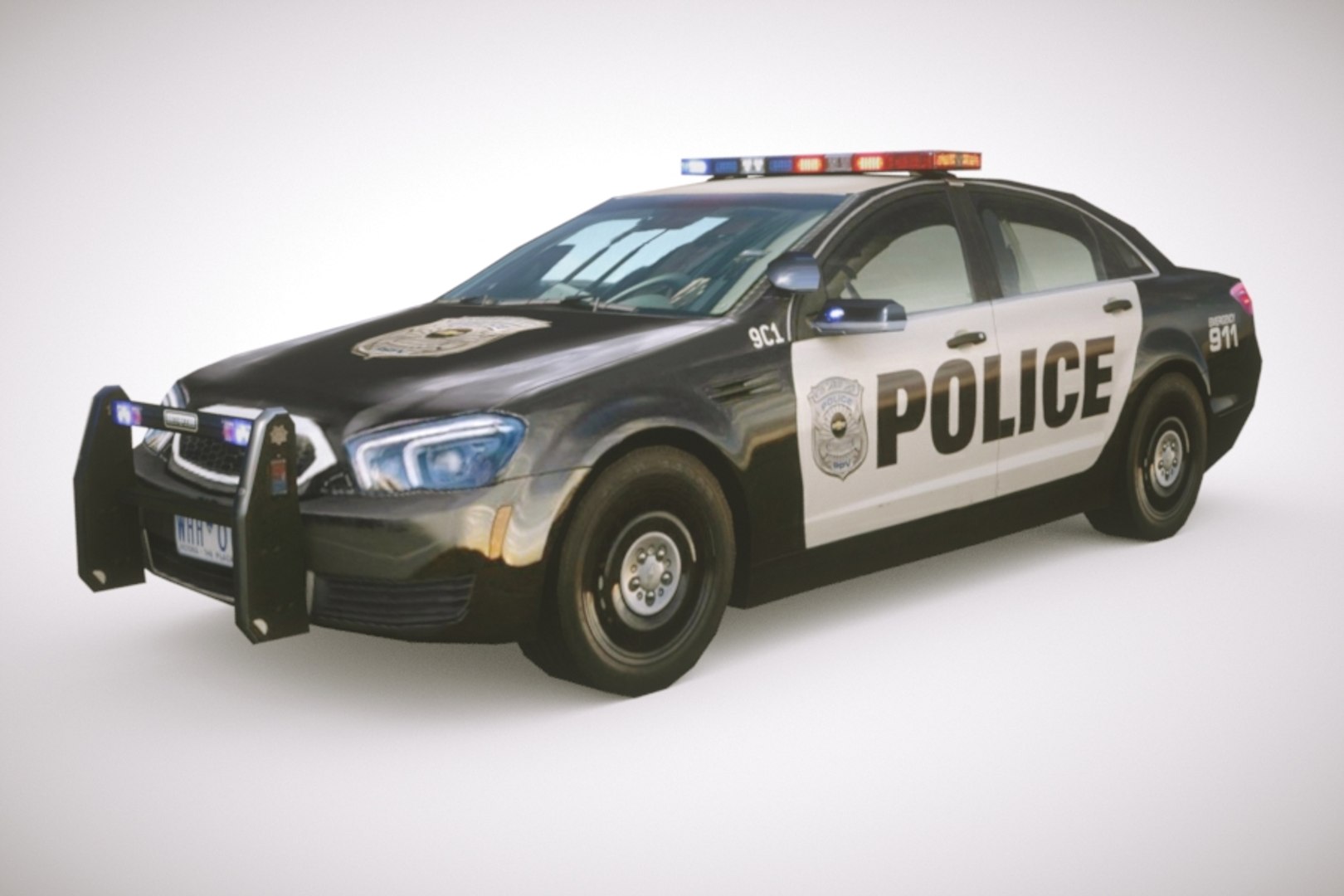 3D Generic Police Sedan Model - TurboSquid 1348675