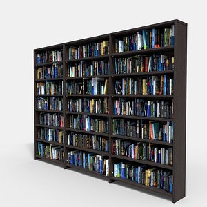 Home Library Book Shelves 3D model