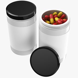 real medicine bottle pills 3D model