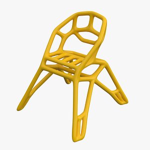 Skeletal Pipes Minimalist Chair 3D model