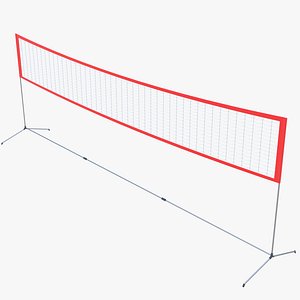 Badminton Net - Red 3D model