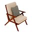 Sillón de madera y tela